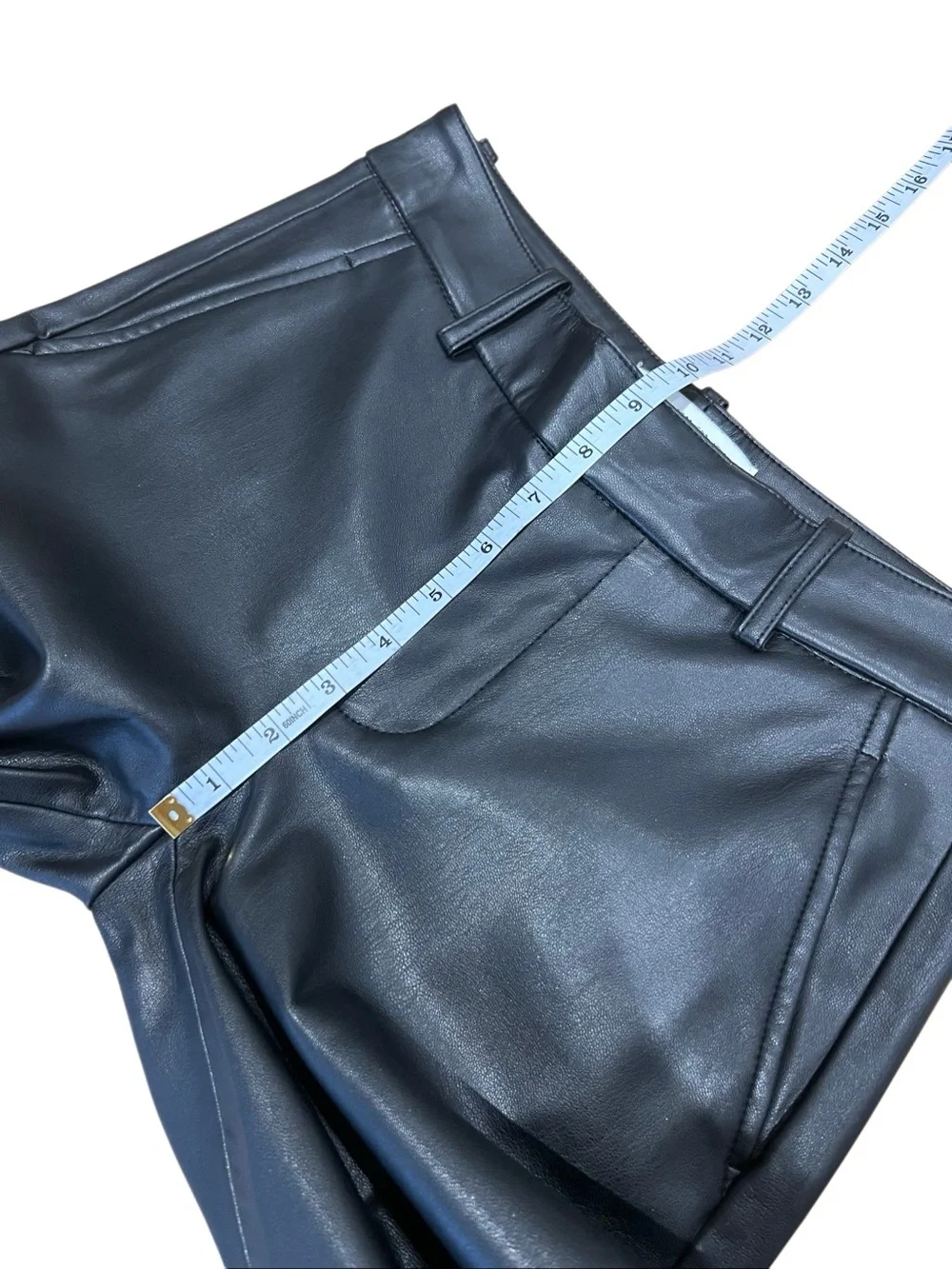Zara black faux leather pants mid-rise Size 2
